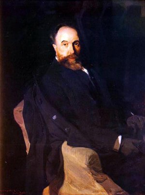 Retrato de Beruete por Sorolla by Aureliano De Beruete y Moret Oil Painting