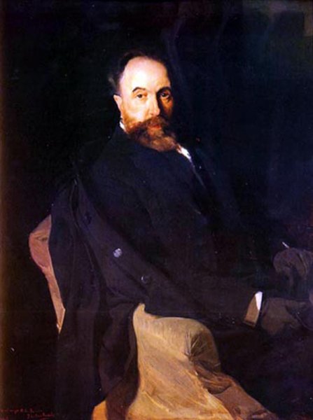 Retrato de Beruete por Sorolla by Aureliano De Beruete y Moret - Hand-Painted Oil Painting Reproduction