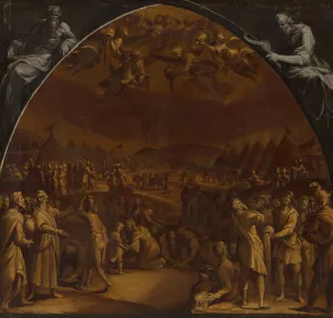 The Gathering of Manna by Aurelio Lomi Oil Painting