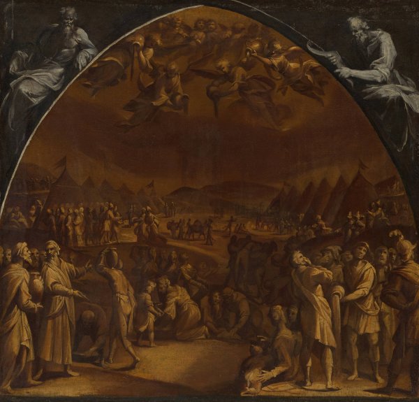 The Gathering of Manna by Aurelio Lomi - Hand-Painted Oil Painting Reproduction