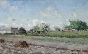 Apple Tree in Flower. Motif from Barbizon Oil painting by Axel Lindman