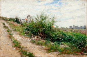 Scene from Visby by Axel Lindman Oil Painting