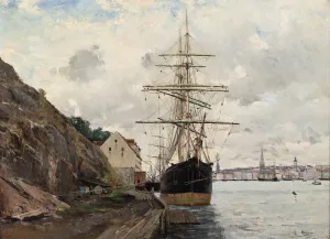 Sea Approach to Stockholm by Axel Lindman Oil Painting