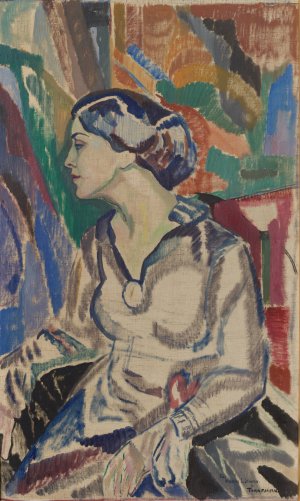 Portrait of Carin Thiel by Axel Torneman Oil Painting