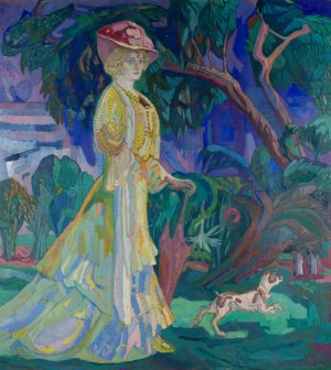 Portrait of the Artist's Wife by Axel Torneman Oil Painting