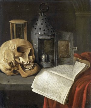 Vanitas Still Life by B. Schaak Oil Painting
