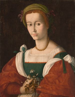 A Lady with a Nosegay by Bacchiacca Oil Painting