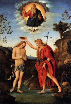 Baptism of Christ Oil painting by Bacchiacca