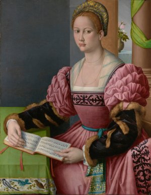 Portrait of a Woman with a Book of Music by Bacchiacca Oil Painting