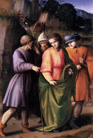 Scenes from the Story of Joseph: Joseph Sold by His Brethren by Bacchiacca Oil Painting