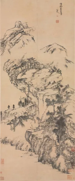 Landscape after Guo Zhongshu by Bada Shanren Oil Painting