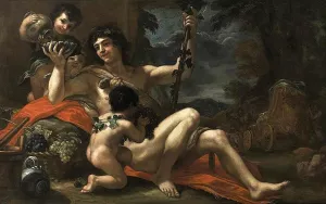 Bacchus with Attendant Putti by Baldassarre Franceschini - Oil Painting Reproduction