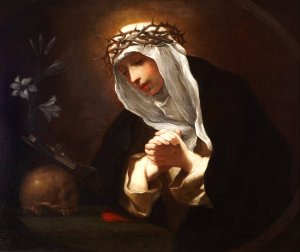 St Catherine of Siena by Baldassarre Franceschini Oil Painting