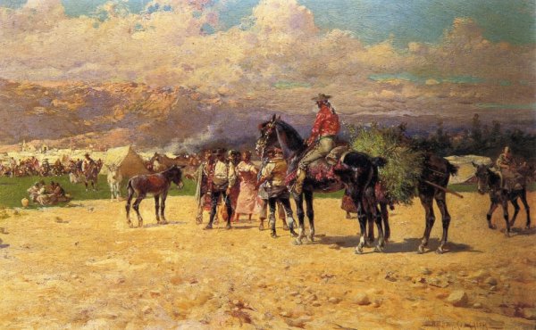 Main Product Photo of The Counrty Fair Painting by Baldomero Galofre y Gimemez