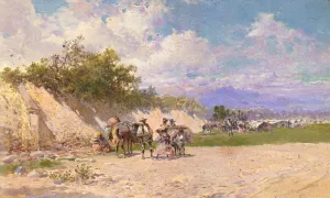 The Gypsy Camp Oil painting by Baldomero Galofre y Gimemez