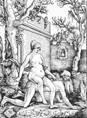 Aristotle and Phyllis Oil painting by Baldung Grien Hans