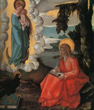 Saint John on Patmos painting by Baldung Grien Hans