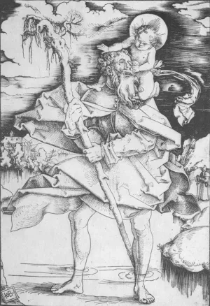 St Christopher Oil painting by Baldung Grien Hans