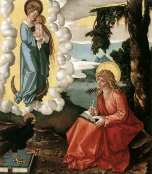 St John at Patmos Oil painting by Baldung Grien Hans
