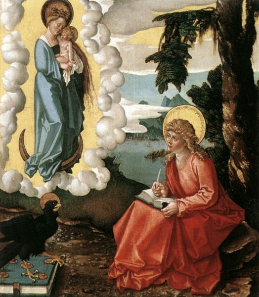 Main Product Photo of St John at Patmos Painting by Baldung Grien Hans