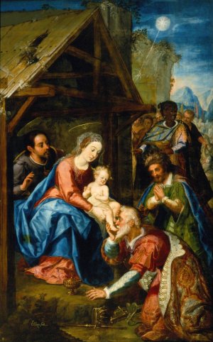 Adoration of the Magi by Baltasar De Echave Orio Oil Painting