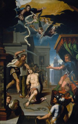 The Martyrdom of Saint Apronianus by Baltasar De Echave Orio Oil Painting