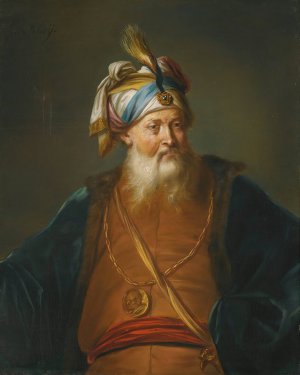 A Turbaned Man In Oriental Dress by Balthasar Beschey Oil Painting