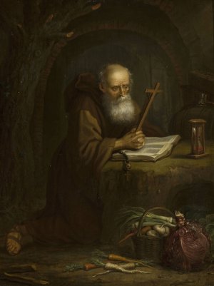 Hermit praying by Balthasar Beschey Oil Painting