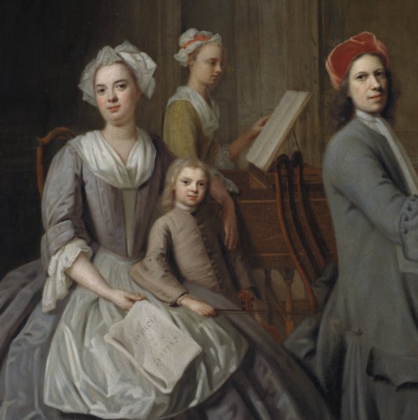 The Artist's Family Making Music Together  by Balthasar Denner - Hand-Painted Oil Painting Reproduction