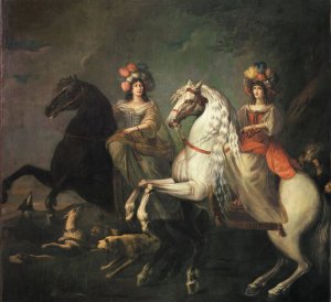 Portait of Caterina Insarda marquise of Caluso and Delibera Eleonora by Balthasar Matthyssens Oil Painting