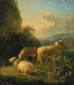 Sheep by Balthasar Paul Ommeganck Oil Painting