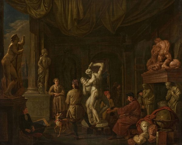 Main Product Photo of In the sculptor's studio Painting by Balthasar Van Den Bossche