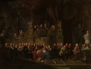 The Reception of Jan Karel de Cordes in the Guild Hall by Balthasar Van Den Bossche Oil Painting