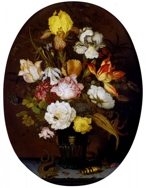 Main Product Photo of A Still Life of Roses, Irises, Tulips, Narcissi and other Flower Painting by Balthasar Van Der Ast
