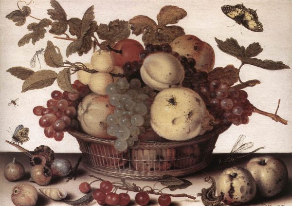 Main Product Photo of Basket of Fruits Painting by Balthasar Van Der Ast