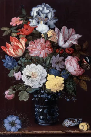 Floral Still Life with Shells by Balthasar Van Der Ast Oil Painting