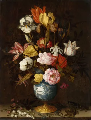 Flowers in a Wan-Li Vase by Balthasar Van Der Ast Oil Painting