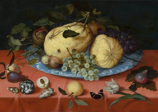 Main Product Photo of Fruit Still Life with Shells and Tulip  Painting by Balthasar Van Der Ast