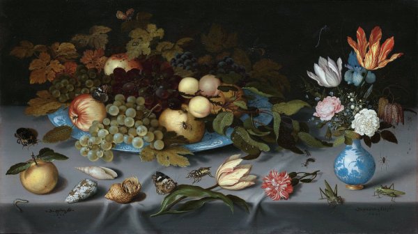 Main Product Photo of Still Life with Fruit and Flowers  Painting by Balthasar Van Der Ast