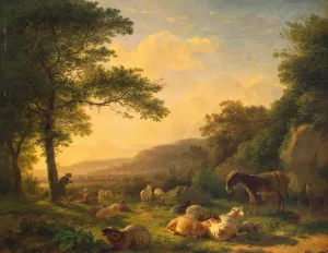 Landscape with a Flock of Sheep by Balthazar Paul Ommeganck Oil Painting