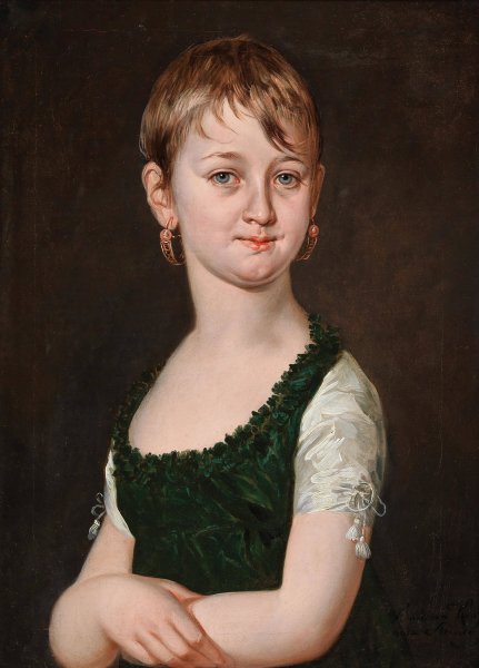 Main Product Photo of Portrait Of A Young Girl, Traditionally Identified As Princess Zu LOwenstein-Wertheim  Painting by Barbara Krafft