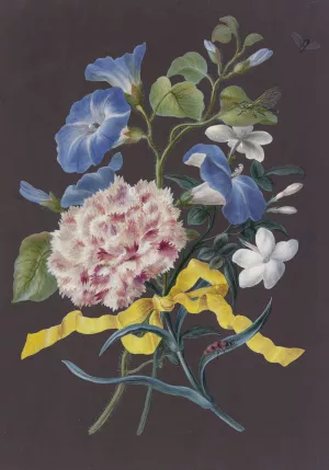 Blumengebinde Mit Rosa Nelke by Barbara Regina Dietzsch Oil Painting