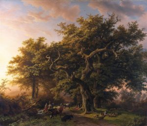 Forest Scene by Barend Cornelis Koekkoek Oil Painting