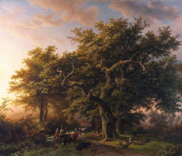 Main Product Photo of Forest Scene  Painting by Barend Cornelis Koekkoek