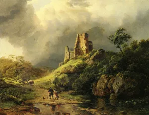 The Approaching Storm by Barend Cornelis Koekkoek Oil Painting