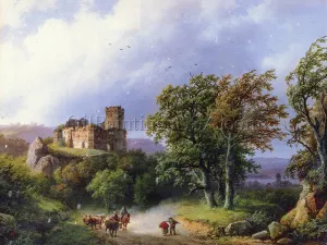 The Ruined Castle by Barend Cornelis Koekkoek Oil Painting