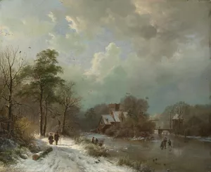 Winter Landscape, Holland by Barend Cornelis Koekkoek Oil Painting