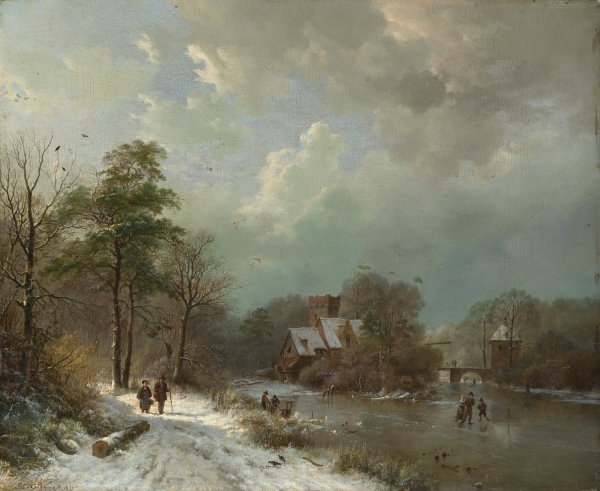 Main Product Photo of Winter Landscape, Holland  Painting by Barend Cornelis Koekkoek