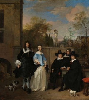 Company in a Garden by Barend Graat Oil Painting