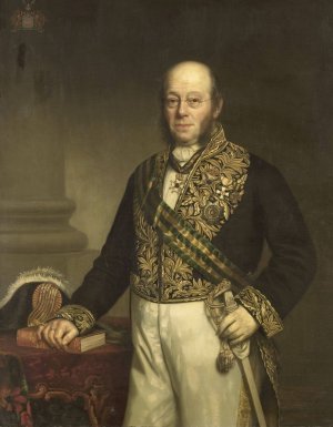 Ludolph Anne Jan Wilt Baron Sloet van de Beele by Barend Leonardus Hendriks Oil Painting